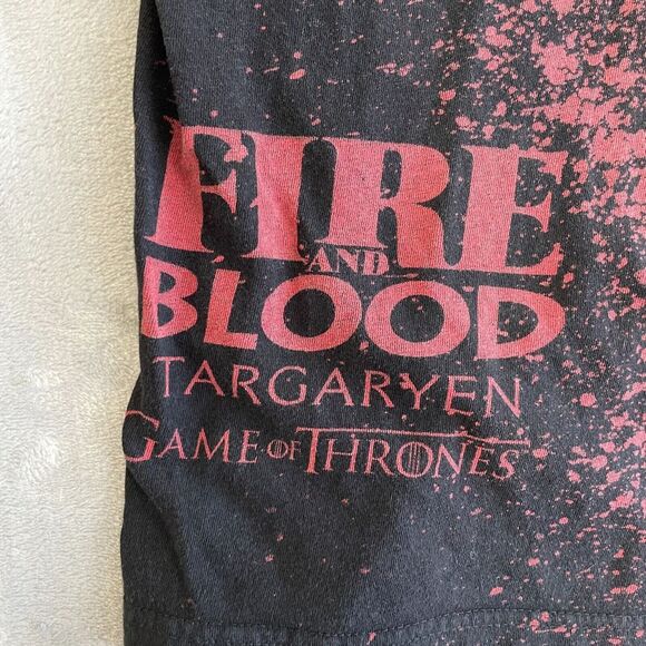 Game of Thrones Shirt Mens Small Black/Red Targaryen Fire and Blood Graphic Tee - Picture 3 of 5